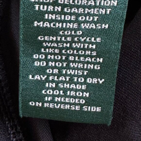 Lauren Ralph Lauren Stretch Velvet Joggers Black Zip Side Pockets Women's Size L - Picture 9 of 9